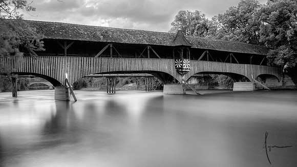 Wooden bridge, ABB plant, Baden