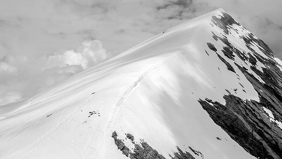 Light patches over Mount Titlis