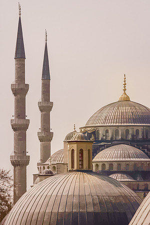 Blue mosque minaret detail (watercolour)